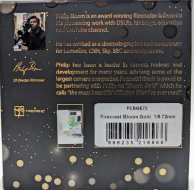 New Formatt Hitech Firecrest Bloom Gold Filter (72mm, 1/8 Density, Gold Frame) - Image 1 of 4