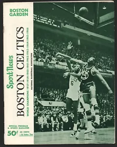 1966 NBA program Boston Celtics vs St. Louis Hawks nov. 23 BILL RUSSELL Havlicek - Picture 1 of 4
