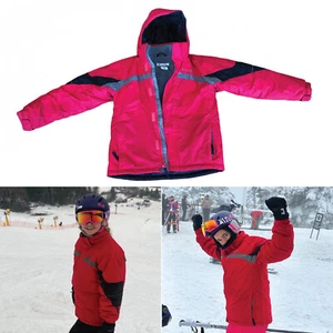 Red Columbia Kids Snow Jacket / Insulated Hooded Waterproof Ski Coat Youth 10 12 - Picture 1 of 14