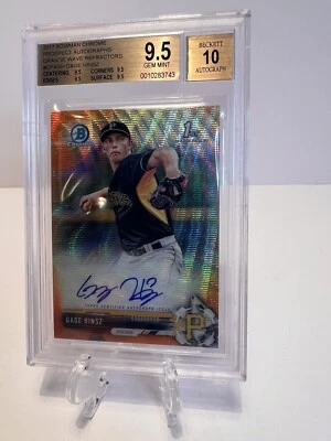 BGS 9.5 Bowman Cromo GAGE HINSZ PIRATAS Naranja Onda Refractor Rc Automático #'d de 25 Foto 1 de 2
