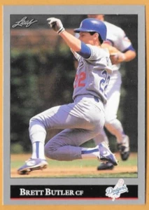 BRETT BUTLER LOS ANGELES DODGERS #186 no dot inc - LEAF NM-MT 1992 - Picture 1 of 2