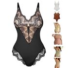 Womens Floral Lace Sheer Mesh Sleeveless Cami Bodysuit Tops
