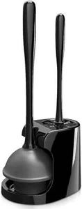 Toilet Plunger and Bowl Brush Combo for Bathroom Cleaning, Black, 1 Set - Picture 1 of 12