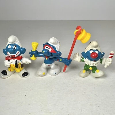 Lote De Colección De 3 Estatuillas Pitufo Bufón Payasos Carnaval Pitufo 20033 20107 20090 Foto 1 de 4