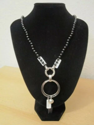 Energetix Bingen Perlenkette Anhänger Magnetschmuck Edelstahl *NEU* - Bild 1 von 3