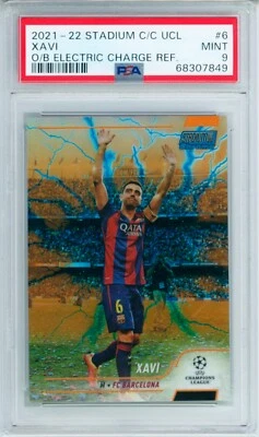 2021-22 Xavi Hernandez Topps Stadium Club Chrome Orange/Blue Card 10/10 PSA 9 - Image 1 of 3