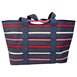 Talbots PRINTED CANVAS TOTE - BEACH STRIPE - NWOT - Picture 1 of 11