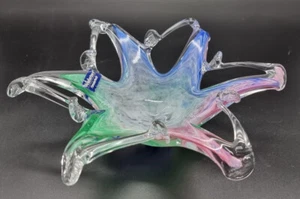 VINTAGE HANDBLOWN VENETIAN MURANO GLASS ABSTRACT STARFISH CENTER BOWL ITALY50-70 - Picture 1 of 12