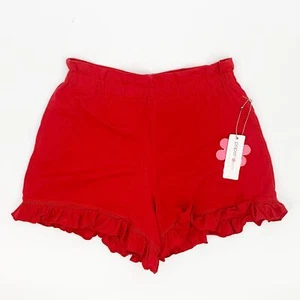 Paper Flower Tween Girls Size M Red Ruffle Hem Pull On Shorts Elastic Waistband - Picture 1 of 7