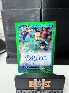 2024 Topps Cromo Logofrattore Bryan Woo Verde Rifrattore Auto/99 RC ROOKIE - Foto 1 di 2