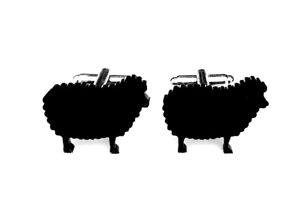 Sheep Cufflinks Novelty Sheep Shirt Cufflinks In Black With Gift Box - Image 1 of 1