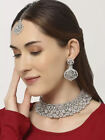 Indian Bollywood Gold Plated Ad Cz Kundan Choker Necklace Wedding Bridal Jewelry