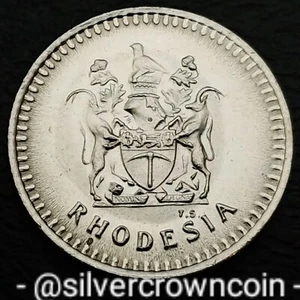 Rhodesia 5 Cents 1976. KM#13. Five Pence coin. Zimbabwe. Flame Lily. Flower.  - Picture 1 of 7