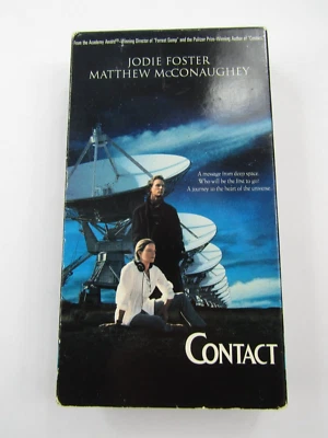 VTG Contact VHS Tape Jodie Foster Matthew McConaughey WB Rental 1997 Video Tape - Image 1 of 4