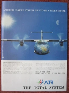 6/1992 PUB AEROSPATIALE AERITALIA ATR 42 ATR 72 REGIONAL AIRCRAFT BERLIN AD - Picture 1 of 1