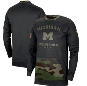 Nike Jordan Michigan Wolverines Military Appreciation Sweatshirt Small #B64 - Picture 1 of 4