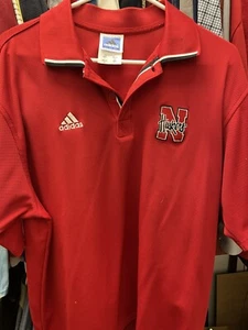 Nebraska Cornhuskers Adidas Polo Shirt. Large. Worn Once - Picture 1 of 3