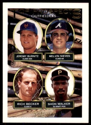 1993 Topps Gold Jeromy Burnitz/Melvin Nieves/Rich Becker/Shon Walker Rookie of - Image 1 of 2
