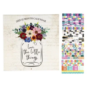 2025 Wall Calendar Farmhouse Style Monthly Calendar with 250+ Organizer Stickers - Picture 1 of 8