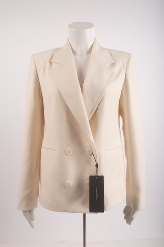 OFF WHITE Massimo Dutti Giacca Tuta Donna Blazer EU 38 US 6 Lana Off White 6043 550 Nuova con etichette