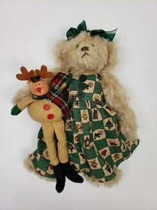 Ganz Cottage Collectibles Kristen Bear 13" with Ganz Reindeer Doll - Picture 1 of 9