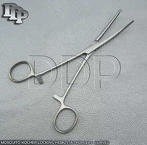 KOCHER HEMOSTAT FORCEPS 6" CURVED SURGICAL INSTRUMENTS - Picture 1 of 2