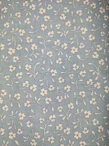 Vintage Blue Floral Cotton Quilt Fabric by Cranston Print Works USA - Picture 1 of 3