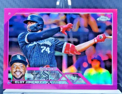 Eloy Jimenez 2023 Topps Chrome PINK REFRACTOR SP #34 - White Sox - Image 1 of 2