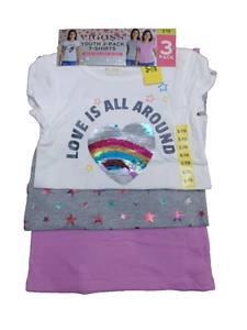 R5 Vigoss Girls Youth 3 Pack T-Shirts Love is All Around S 7/8 - Picture 1 of 1