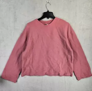 A New Day Sweatshirt Womens Medium Long Sleeve Ribbed Pink - Picture 1 of 7
