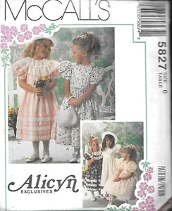 Vestido exclusivo para niñas McCall's #5827 Alicyn - talla 6 SIN CORTAR - Imagen 1 de 2