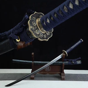 Arcilla Templada 1095 Acero al Carbono Espada Samurai Japonesa Katana Navaja Afilada - Imagen 1 de 10