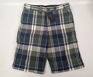 NWT Tommy Hilfiger Green Plaid Chino Pockets Shorts 100% Cotton Size 18 - Picture 1 of 12