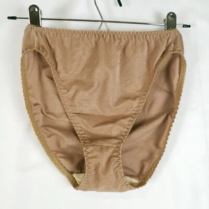 Vintage Enhance Hi Cut Brief Womens 6 Medium Nylon Blend Bronze Shimmer Panties - Picture 1 of 7