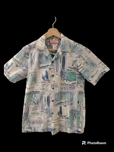 Camisa Hawaiana RJC Para Hombres Azul Verde Manga Corta S Con Botones Gráfico - Imagen 1 de 8