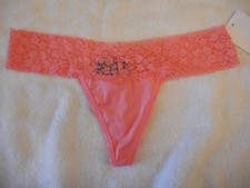 Women's City Streets Juniors Jersey Thong Panties Salmon Rose NEW Large 7