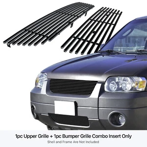Fits 2005-2007 Ford Escape Stainless Black Billet Grille Grill Insert Combo - Picture 1 of 7