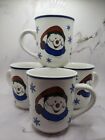 Snowmen Mugs By Frosty Friends 2000 May Comany Set Of 4 In Original Box 