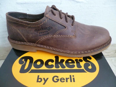 Dockers Zapatillas de Hombre Zapatos Cordones Calzado Deportivo Cuero Braun Neu - Imagen 1 de 4