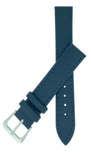 Navy Blue TA Calf Grain Leather Watch Strap 10mm to 24mm With FREE Fitting Pins - Picture 1 of 4