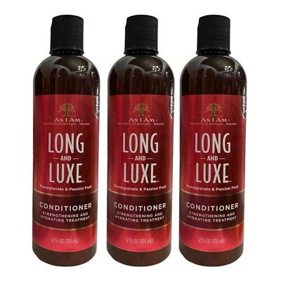 Pack de 3 acondicionadores fortalecedores de granada y fruta de la pasión As I Am Long & Luxe Foto 1 de 4