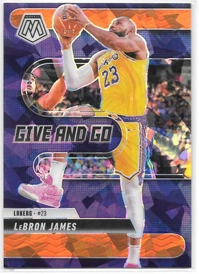 LeBron James 2024-25 Panini Mosaic Give and Go Orange Ice #49/49 Insert Card #1 - Image 1 of 2