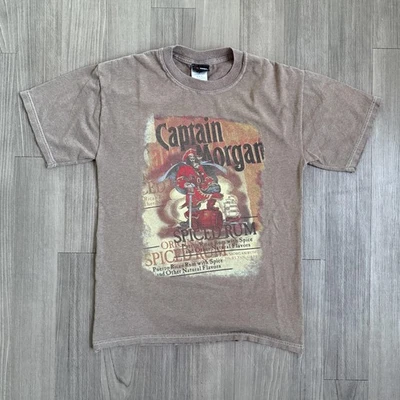 Vintage Captain Morgan Shirt Mens Medium Brown Graphic Official Pub Gear Tee - Image 1 of 4