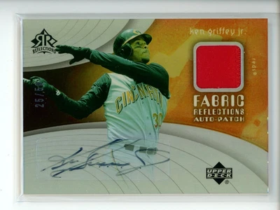 Ken Griffey Jr. 2005 Upper Deck Reflections Fabric AUTO Game Used Patch #/50 - Image 1 of 2