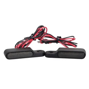 2pcs Motorrad LED Miniblinker Lenkerarmatur Blinker Schwarz Universal Für Harley - Picture 1 of 11