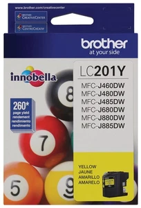 Brother Innobella Lc201y Ink Cartridge - Yellow - Inkjet - Standard Yield - 260 - Picture 1 of 6