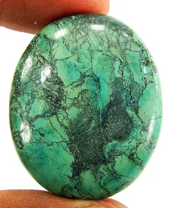 75,60 ct Natürlicher Tibetischer Türkis Edelstein Stein Cabochon Draht Wickelstein - 25167 - Bild 1 von 2