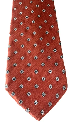 Vintage Oleg Cassini Diamond Neck Tie Wine  Blue & Gold 100% Silk - Image 1 of 4