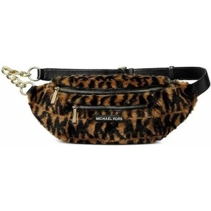 New Michael Kors Leopard Cheetah Mott Faux Fur Fanny Pack Belt Bag - Picture 1 of 13