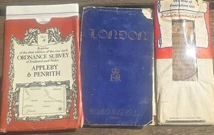 Vintage OS & PARCHMENT REPRINT & London Coronation 1954 Route Map - Foto 1 di 3